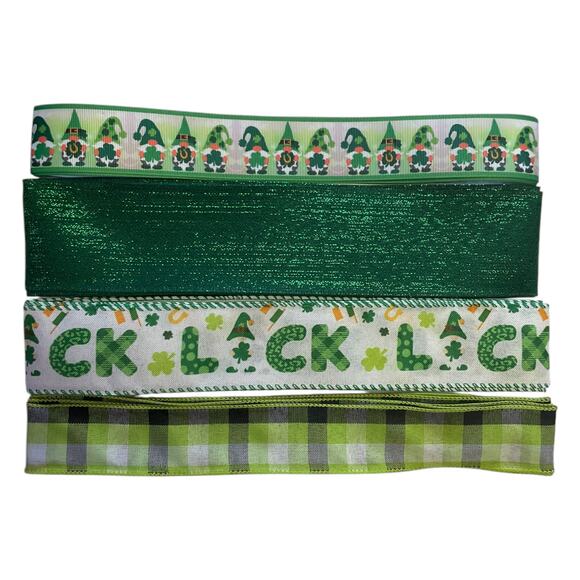 Saint Patrick’s Day Gnome Sign and Ribbon Bundle Set, DIY Wreath Making Kit - Picture 5 of 5